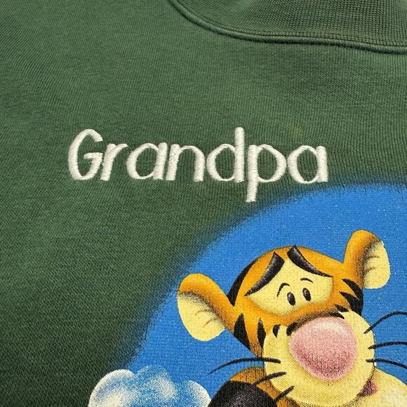 Vintage Disney Tigger Golf Sweatshirt Mens L 23x26.5 Green Crew Neck Grandpa Y2K - Picture 4 of 15
